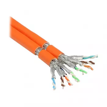 Verlegekabel,Cat.7 Raw Cable, S/FTP, PiMF, 1000MHz, 2x4P Duplex, AWG23, FRNC-B, orange, 500m, Good Connections (GC-N0067)