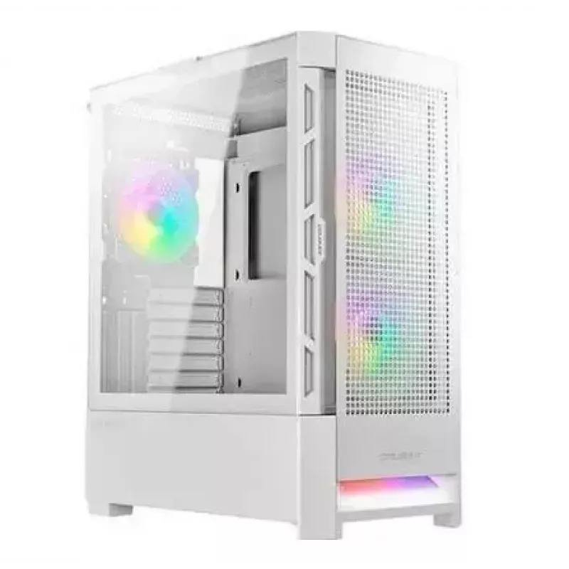 PC Case Cougar COUGAR Airface RGB Midi Tower White — 230×386×491 mm, supports 3x120/140 mm front, 1x120 mm rear, 2.5/3.5 inch drives