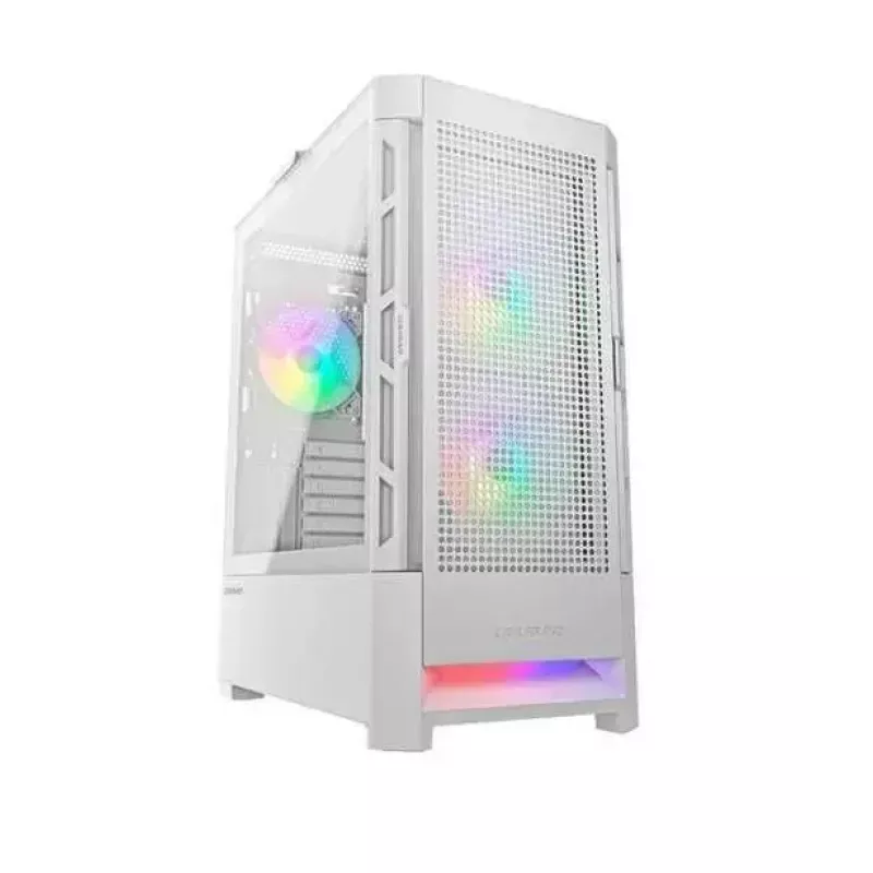 PC Case Cougar COUGAR Airface RGB Midi Tower White — 230×386×491 mm, supports 3x120/140 mm front, 1x120 mm rear, 2.5/3.5 inch drives