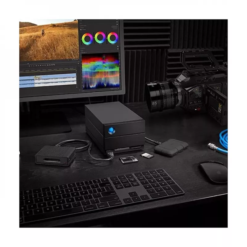 LaCie 2big Dock v2 60TB Desktop Disk Array, 2-Bay HDD Storage