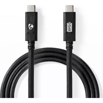 Nedis USB Cable | USB 3.2 Gen 2 | USB-C™ Plug | USB-C™ Plug - 100 W | 4K@60Hz | 10 Gbps | nickel-plated | 1.00 m | Round | PVC | Black | Box