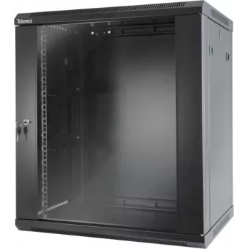 Televes MSR1915B - wall-mounted rack - 17U - 60 kg - locking latch - 33 kg - Black