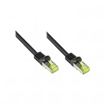 RJ45 Patch Cable with Cat.7 Raw Cable and Latch Protection (RNS®), S/FTP, PiMF, Halogen-Free, 600MHz, OFC, black, 60m, Good Connections® (8070R-600S)
