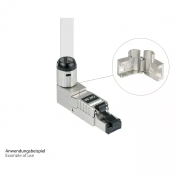 RJ45 Plug Cat. 6A, tool-less / feldkonfektionierbar, STP Shielded, Metal, 5 Richtungen, Good (GC-N0165)
