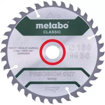 Circular Saw Blade Metabo 628659000 16 cm Bore 2 cm 1 pc