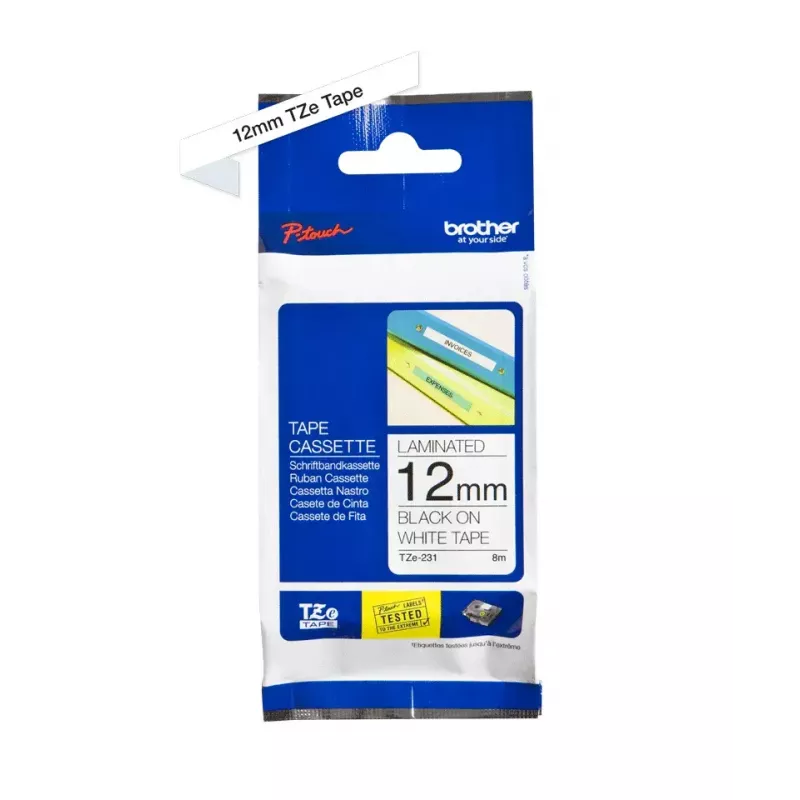 Label-making tape Brother TZE-231 Black on white