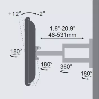 TV mount Vivolink VLMW2355A 55 inch Black