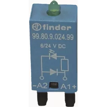 FINDER LED Indicator flyback diode on terminal A1 LED Green 99.80.9.024.99 (9980902499)