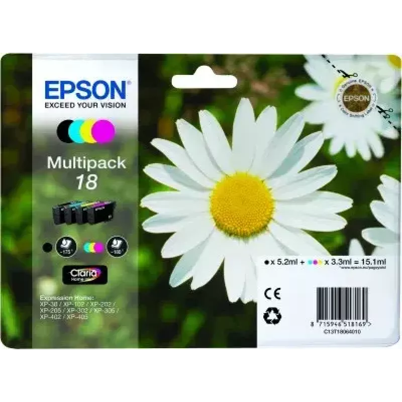 Ink cartridges multipack Epson Daisy Multipack 4‑colours 18 Claria Home Ink — Standard Yield, 4 colours