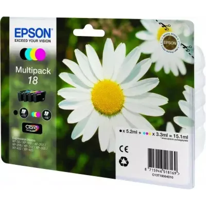 Ink cartridges multipack Epson Daisy Multipack 4‑colours 18 Claria Home Ink — Standard Yield, 4 colours