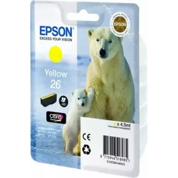 Ink cartridge Epson C13T26144010 Singlepack Yellow 26 Claria Premium, pigment-based, 1 piece
