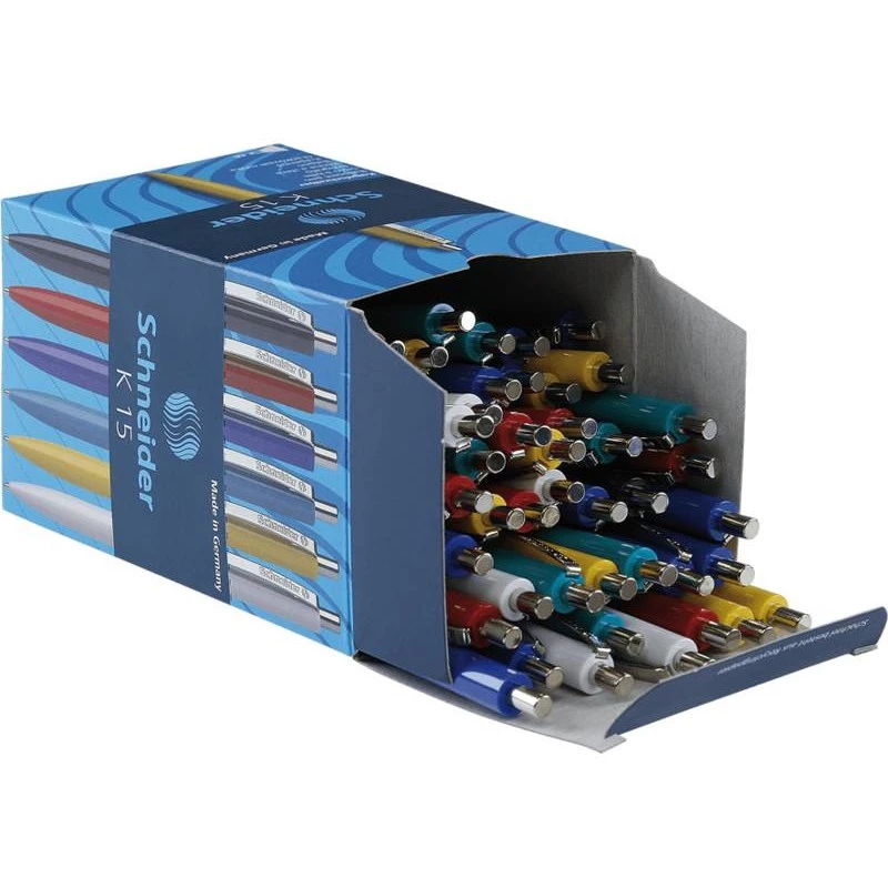 Clip-on retractable ballpoint pen Schneider K 15 Blue Multicolour
