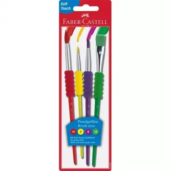Brush set Faber-Castell Pinsel 4-piece Soft Grip BK — artist brushes, 4 pieces