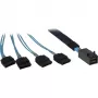 Cable INTER-TECH SFF-8643 to 4x SATA/SAS 0.7 m 12 Gbit/s blue
