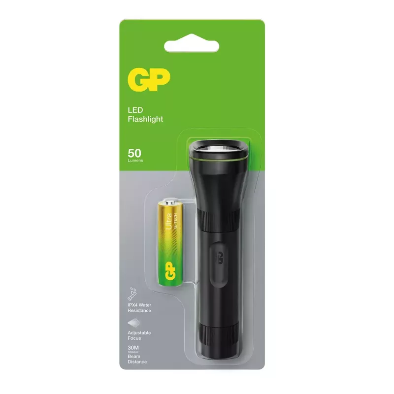 Hand flashlight GP Lighting 450066 Black 50 lm 30 m 24 h