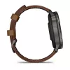 Smartwatch GARMIN Venu 4 45 mm (1.4 inch) AMOLED 454×454 px, Wi‑Fi, GPS, 8 GB, Black case, Brown leather band