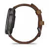 Smartwatch GARMIN Venu 4 45 mm (1.4 inch) AMOLED 454×454 px, Wi‑Fi, GPS, 8 GB, Black case, Brown leather band