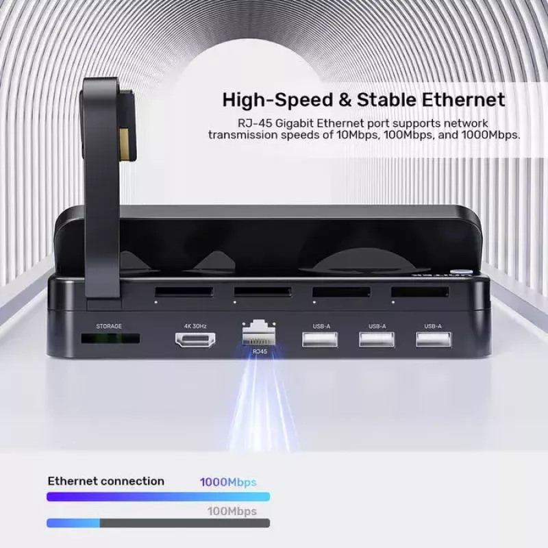 Handheld gaming console dock station Unitek G1002F01 — USB docking connector, black