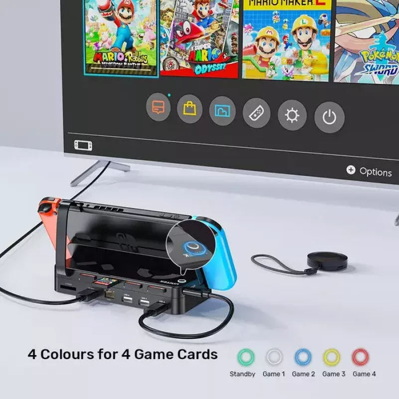 Handheld gaming console dock station Unitek G1002F01 — USB docking connector, black