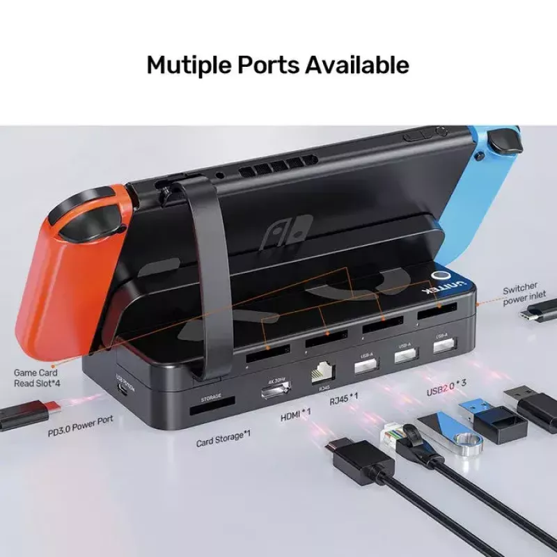 Handheld gaming console dock station Unitek G1002F01 — USB docking connector, black