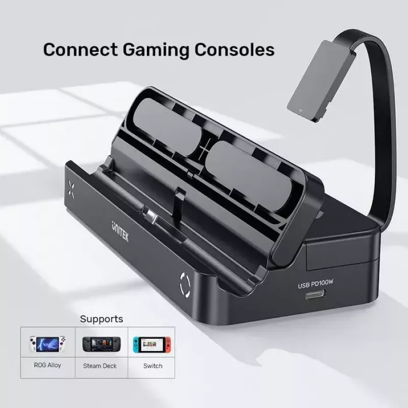 Handheld gaming console dock station Unitek G1002F01 — USB docking connector, black