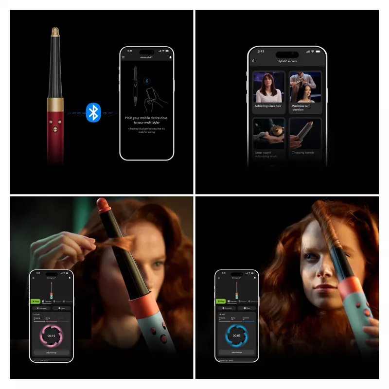 Airwrap i.d. Straight + Wavy Limited Edition, Multistyler Red/gold, Bluetooth