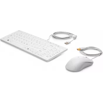 HP USB Keyboard and Mouse Healthcare Edition Full-size Wired White