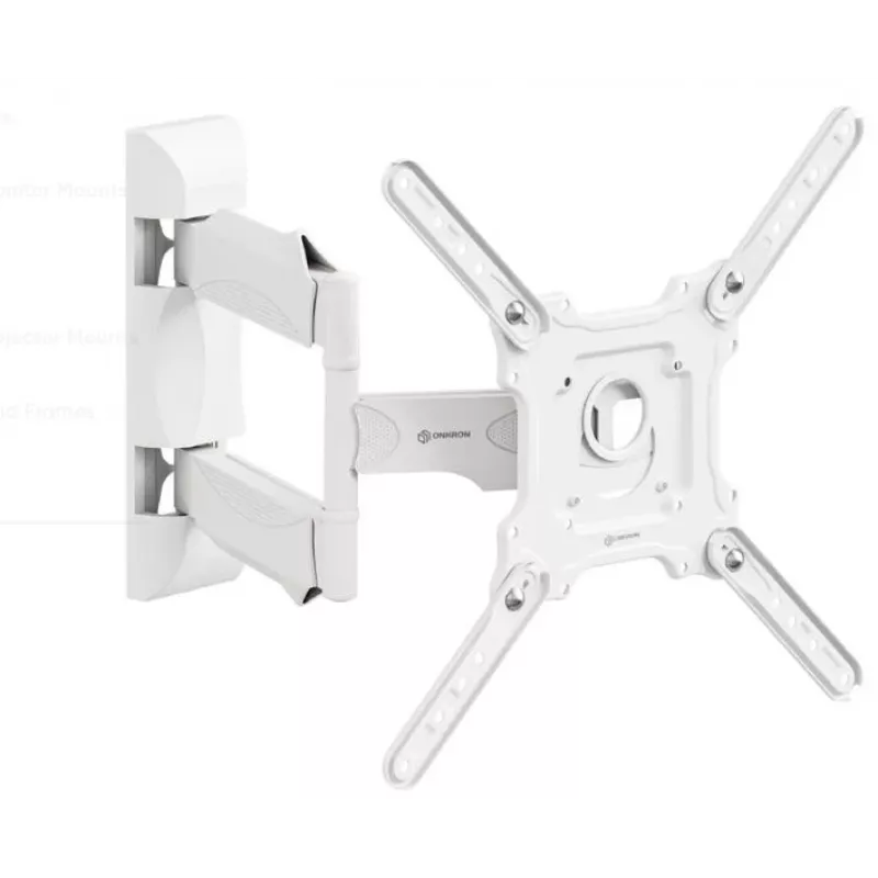 Wall TV bracket ONKRON M4-W for 32 inch–65 inch (81–165 cm), tilting & swiveling, VESA up to 400×400, max load 35 kg, white