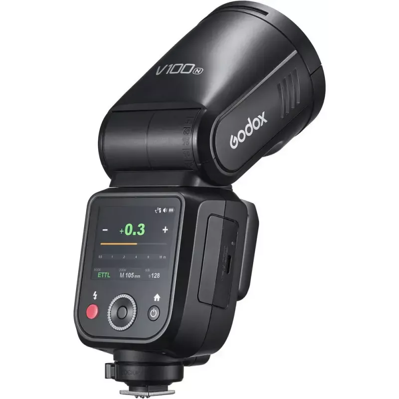 Flash Godox V100‑N for Nikon — Portable TTL Li‑ion Shoe‑Mount Flash