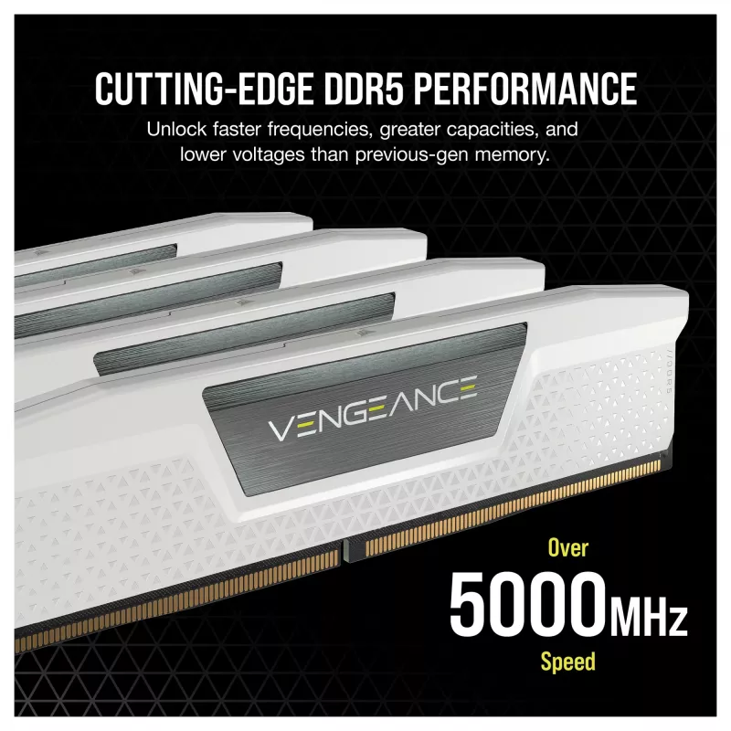 Corsair Vengeance 32GB (2x16GB) DDR5 6400MHz CL36 Desktop Memory Kit - White