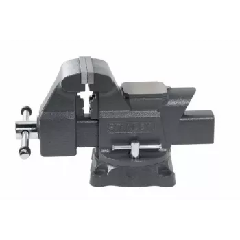 Bench Vise STANLEY 100 mm (4 inch) Heavy Duty — stationary metal vise for workshop