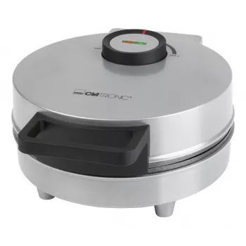 Waffle maker CLATRONIC HA 3833 — 1 circular waffle, 1200 W, plates 20×20 cm, black/silver