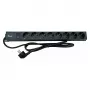 Power strip EQUIP 19 inch 90° CEE7/7 to 8x Schuko sockets with switch, aluminum