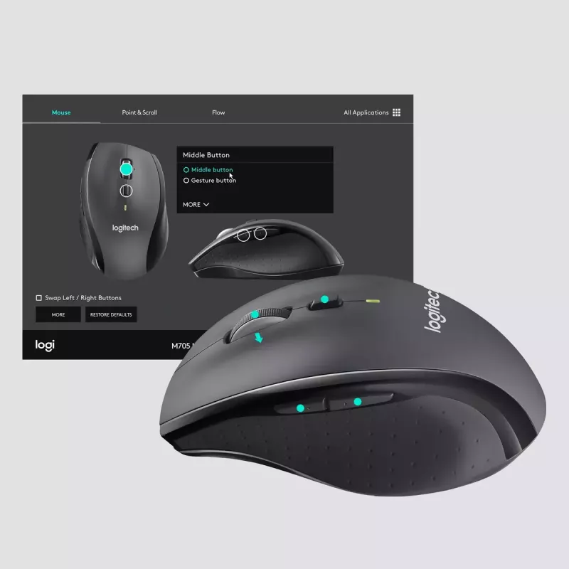 Mouse Logitech Marathon M705 Wireless USB Black
