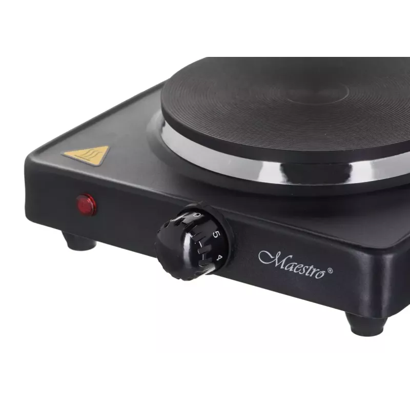 Maestro MR-771-1 Single Burner Electric Hotplate, 1500W, Cast Iron Plate, Black