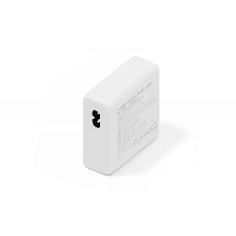 DIGITUS USB GaN Charger 140W — 3× USB‑C, 1× USB‑A, 100–240V, white