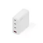 DIGITUS USB GaN Charger 140W — 3× USB‑C, 1× USB‑A, 100–240V, white