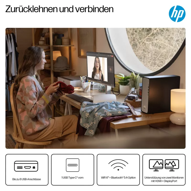 HP OmniDesk S03-0032ng - Slim desktop - Core i3 i3-14100 - Complete system - Core i3