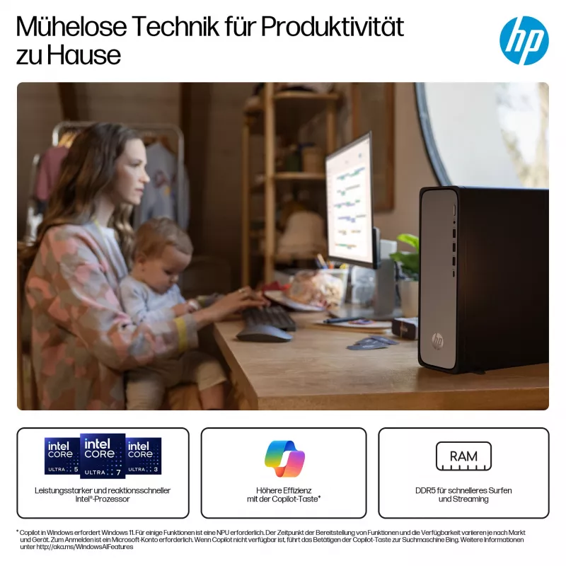 HP OmniDesk S03-0032ng - Slim desktop - Core i3 i3-14100 - Complete system - Core i3