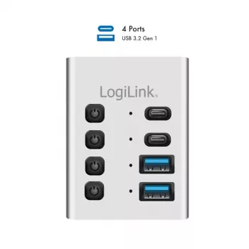 Hub USB3.2 Gen1, 4 ports , USB-A/C, on/off Switch