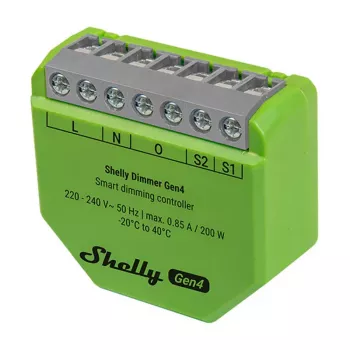 Shelly Dimmer Gen4 Green Multi-Protokoll-Konnektivitaet