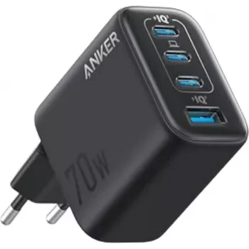 Anker Zolo Charger 70W Charger 4-Port 3x USB-C 1x USB-A GaN Black