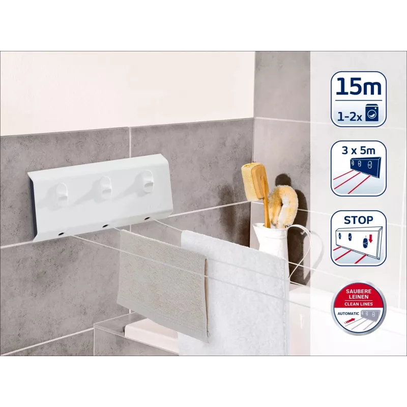 Laundry lines Leifheit 83107 White Polyester 340 mm