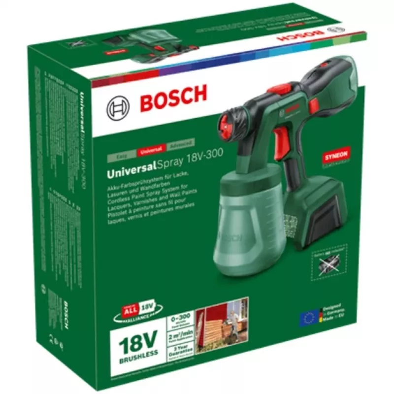 Battery-spray gun UniversalSpray 18V-300 solo (Green, without Battery and Charger, POWER FOR ALL ALLIANCE)