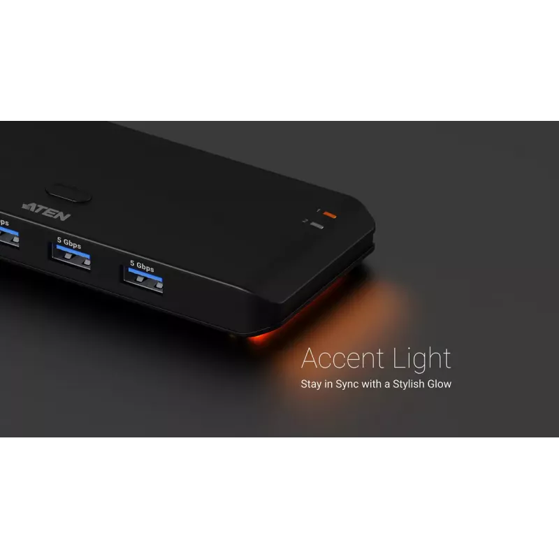 USB 3.2 Gen1 2x4 Sharing Switch ATEN US5324 with Host A + C and 4 Device Ports