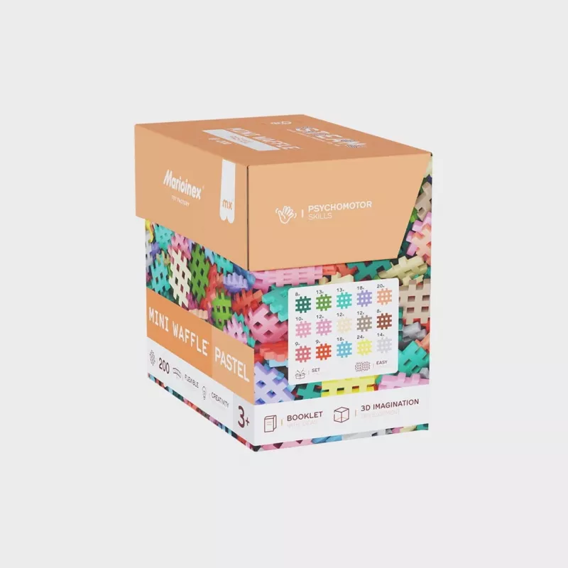 Construction Blocks Marioinex Mini Waffle 200 pieces pastel — building set for children