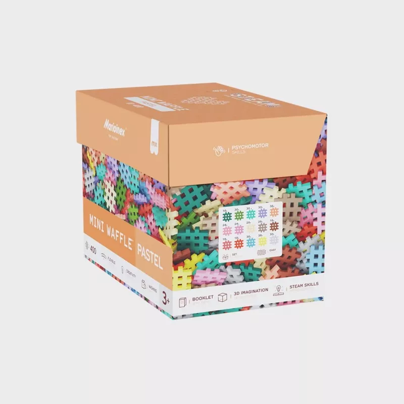 Construction Blocks Marioinex Mini Waffle 400 pieces pastel — building set for children