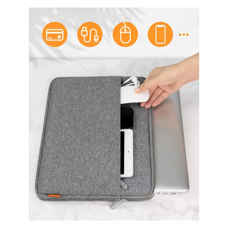 Sleeve case Inateck LB01005 for 35.6 cm (14 inch) laptops, grey, monochromatic surface