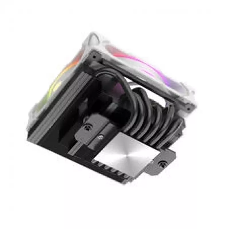 CPU cooler Akasa SOHO H6L RGB white — low-profile heatsink with RGB fan, compatible with mini-ITX compact systems