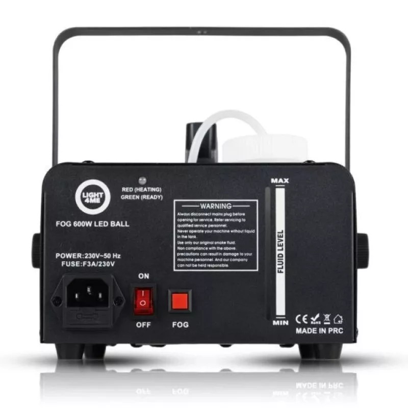 LIGHT4ME FOG 600W LED BALL - Smoke/Fog Machine smoke illumination effect/disco ball, Wireless Remote